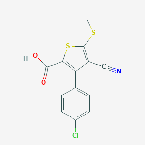 3-(4-Chlorophenyl)-4-cyano-5-(methylthio)thiophene-2-carboxylic acid