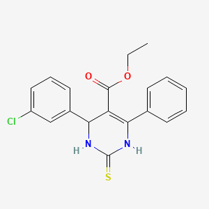 molecular formula C19H17ClN2O2S B3959701 ethyl 4-(3-chlorophenyl)-6-phenyl-2-thioxo-1,2,3,4-tetrahydro-5-pyrimidinecarboxylate 
