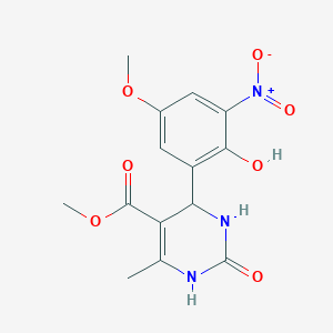 molecular formula C14H15N3O7 B3959714 methyl 4-(2-hydroxy-5-methoxy-3-nitrophenyl)-6-methyl-2-oxo-1,2,3,4-tetrahydro-5-pyrimidinecarboxylate 