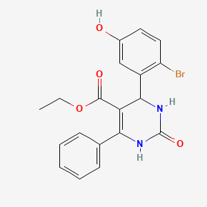 molecular formula C19H17BrN2O4 B3959725 ethyl 4-(2-bromo-5-hydroxyphenyl)-2-oxo-6-phenyl-3,4-dihydro-1H-pyrimidine-5-carboxylate 