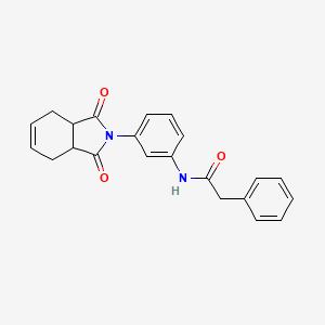 molecular formula C22H20N2O3 B3959755 N-[3-(1,3-dioxo-3a,4,7,7a-tetrahydroisoindol-2-yl)phenyl]-2-phenylacetamide 