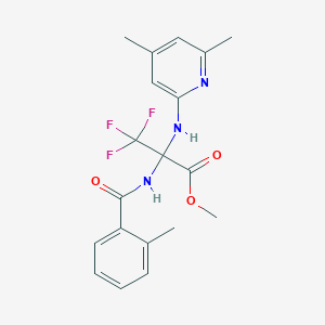 molecular formula C19H20F3N3O3 B395981 METHYL 2-[(4,6-DIMETHYL-2-PYRIDYL)AMINO]-3,3,3-TRIFLUORO-2-[(2-METHYLBENZOYL)AMINO]PROPANOATE 