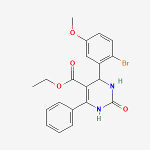 molecular formula C20H19BrN2O4 B3959829 ethyl 4-(2-bromo-5-methoxyphenyl)-2-oxo-6-phenyl-3,4-dihydro-1H-pyrimidine-5-carboxylate 