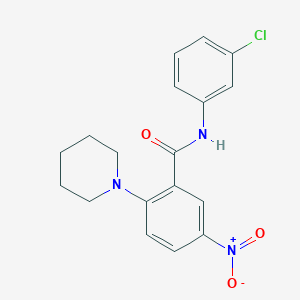 molecular formula C18H18ClN3O3 B3959908 N-(3-chlorophenyl)-5-nitro-2-piperidin-1-ylbenzamide 