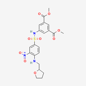 molecular formula C21H23N3O9S B3959948 Dimethyl 5-[[3-nitro-4-(oxolan-2-ylmethylamino)phenyl]sulfonylamino]benzene-1,3-dicarboxylate 