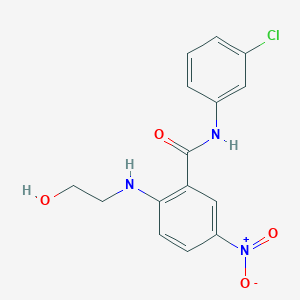 molecular formula C15H14ClN3O4 B3959988 N-(3-chlorophenyl)-2-(2-hydroxyethylamino)-5-nitrobenzamide 