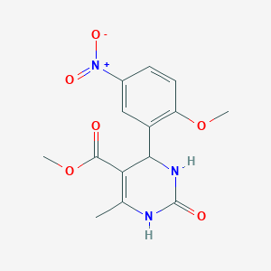 molecular formula C14H15N3O6 B3960017 methyl 4-(2-methoxy-5-nitrophenyl)-6-methyl-2-oxo-1,2,3,4-tetrahydro-5-pyrimidinecarboxylate 