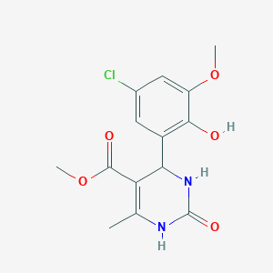 molecular formula C14H15ClN2O5 B3960024 methyl 4-(5-chloro-2-hydroxy-3-methoxyphenyl)-6-methyl-2-oxo-3,4-dihydro-1H-pyrimidine-5-carboxylate 