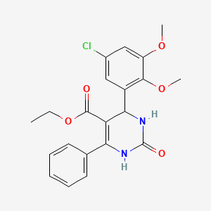 molecular formula C21H21ClN2O5 B3960033 ethyl 4-(5-chloro-2,3-dimethoxyphenyl)-2-oxo-6-phenyl-3,4-dihydro-1H-pyrimidine-5-carboxylate 