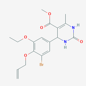 molecular formula C18H21BrN2O5 B3960036 methyl 4-[4-(allyloxy)-3-bromo-5-ethoxyphenyl]-6-methyl-2-oxo-1,2,3,4-tetrahydro-5-pyrimidinecarboxylate 