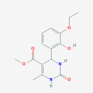 molecular formula C15H18N2O5 B3960037 methyl 4-(3-ethoxy-2-hydroxyphenyl)-6-methyl-2-oxo-1,2,3,4-tetrahydro-5-pyrimidinecarboxylate 