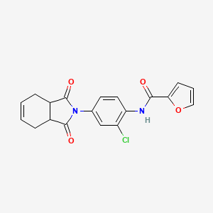 molecular formula C19H15ClN2O4 B3960070 N-[2-chloro-4-(1,3-dioxo-3a,4,7,7a-tetrahydroisoindol-2-yl)phenyl]furan-2-carboxamide 