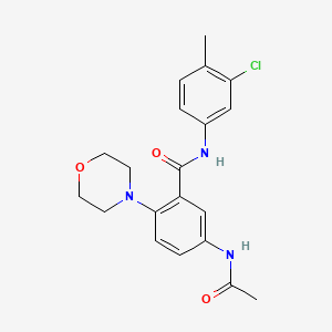 molecular formula C20H22ClN3O3 B3960077 5-acetamido-N-(3-chloro-4-methylphenyl)-2-morpholin-4-ylbenzamide 