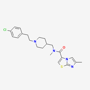 molecular formula C22H27ClN4OS B3960086 N-[[1-[2-(4-chlorophenyl)ethyl]piperidin-4-yl]methyl]-N,6-dimethylimidazo[2,1-b][1,3]thiazole-3-carboxamide 