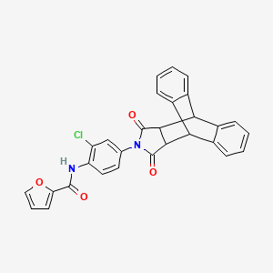 molecular formula C29H19ClN2O4 B3960096 N-[2-chloro-4-(16,18-dioxo-17-azapentacyclo[6.6.5.02,7.09,14.015,19]nonadeca-2,4,6,9,11,13-hexaen-17-yl)phenyl]furan-2-carboxamide 