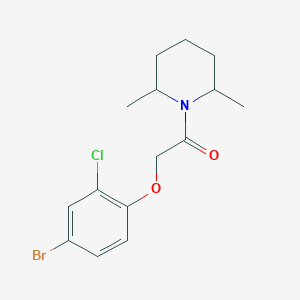 molecular formula C15H19BrClNO2 B3960133 2-(4-Bromo-2-chlorophenoxy)-1-(2,6-dimethylpiperidin-1-yl)ethanone 