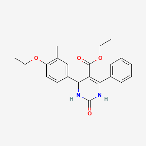 molecular formula C22H24N2O4 B3960155 ethyl 4-(4-ethoxy-3-methylphenyl)-2-oxo-6-phenyl-3,4-dihydro-1H-pyrimidine-5-carboxylate 