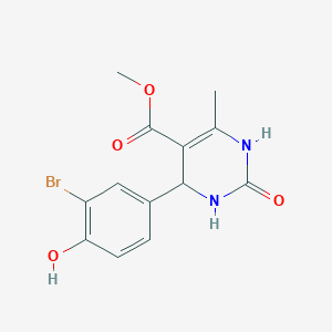 molecular formula C13H13BrN2O4 B3960172 methyl 4-(3-bromo-4-hydroxyphenyl)-6-methyl-2-oxo-1,2,3,4-tetrahydro-5-pyrimidinecarboxylate 