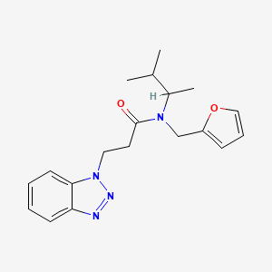 molecular formula C19H24N4O2 B3960182 3-(1H-1,2,3-benzotriazol-1-yl)-N-(1,2-dimethylpropyl)-N-(2-furylmethyl)propanamide 