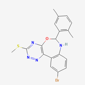 molecular formula C19H17BrN4OS B3960194 10-bromo-6-(2,5-dimethylphenyl)-3-(methylthio)-6,7-dihydro[1,2,4]triazino[5,6-d][3,1]benzoxazepine 