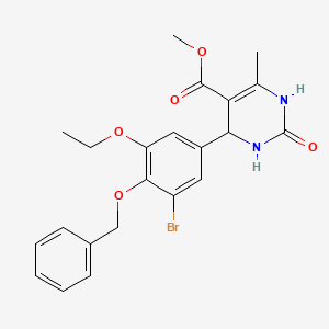 molecular formula C22H23BrN2O5 B3960268 methyl 4-[4-(benzyloxy)-3-bromo-5-ethoxyphenyl]-6-methyl-2-oxo-1,2,3,4-tetrahydro-5-pyrimidinecarboxylate 