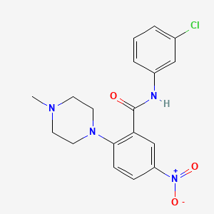 molecular formula C18H19ClN4O3 B3960321 N-(3-chlorophenyl)-2-(4-methylpiperazin-1-yl)-5-nitrobenzamide 