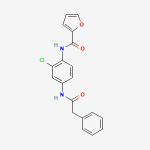 molecular formula C19H15ClN2O3 B3960323 N-[2-chloro-4-[(2-phenylacetyl)amino]phenyl]furan-2-carboxamide 