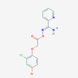molecular formula C14H11BrClN3O3 B3960347 N'-{[2-(4-bromo-2-chlorophenoxy)acetyl]oxy}-2-pyridinecarboximidamide 