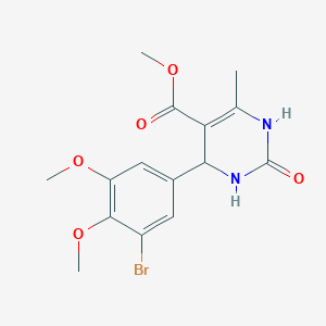 molecular formula C15H17BrN2O5 B3960362 Methyl 4-(3-bromo-4,5-dimethoxyphenyl)-6-methyl-2-oxo-1,2,3,4-tetrahydropyrimidine-5-carboxylate 