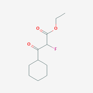 molecular formula C11H17FO3 B039604 Cyclohexanepropanoic acid,alpha-fluoro-beta-oxo-,ethyl ester(9ci) CAS No. 118460-46-1