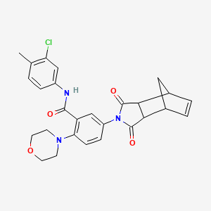 molecular formula C27H26ClN3O4 B3960401 N-(3-chloro-4-methylphenyl)-5-(3,5-dioxo-4-azatricyclo[5.2.1.0~2,6~]dec-8-en-4-yl)-2-(4-morpholinyl)benzamide 