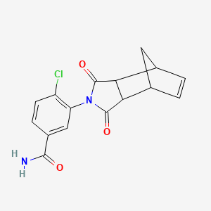 molecular formula C16H13ClN2O3 B3960406 4-Chloro-3-(3,5-dioxo-4-azatricyclo[5.2.1.02,6]dec-8-en-4-yl)benzamide 
