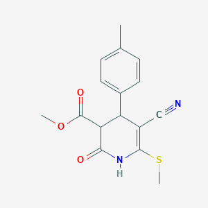molecular formula C16H16N2O3S B3960598 Methyl 5-cyano-4-(4-methylphenyl)-6-(methylsulfanyl)-2-oxo-1,2,3,4-tetrahydropyridine-3-carboxylate 