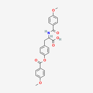 molecular formula C25H23NO7 B3960630 N,O-bis(4-methoxybenzoyl)tyrosine 
