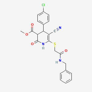 molecular formula C23H20ClN3O4S B3960655 Methyl 6-{[2-(benzylamino)-2-oxoethyl]sulfanyl}-4-(4-chlorophenyl)-5-cyano-2-oxo-1,2,3,4-tetrahydropyridine-3-carboxylate 