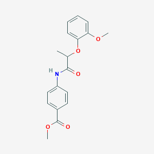 molecular formula C18H19NO5 B3960664 methyl 4-{[2-(2-methoxyphenoxy)propanoyl]amino}benzoate 