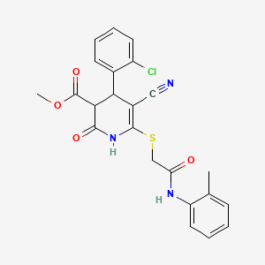 molecular formula C23H20ClN3O4S B3960669 Methyl 4-(2-chlorophenyl)-5-cyano-6-({2-[(2-methylphenyl)amino]-2-oxoethyl}sulfanyl)-2-oxo-1,2,3,4-tetrahydropyridine-3-carboxylate 