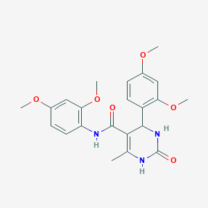 molecular formula C22H25N3O6 B3960689 N,4-bis(2,4-dimethoxyphenyl)-6-methyl-2-oxo-1,2,3,4-tetrahydropyrimidine-5-carboxamide 