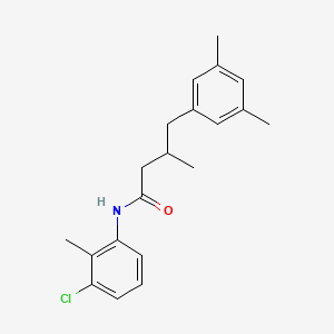 molecular formula C20H24ClNO B3960728 N-(3-chloro-2-methylphenyl)-4-(3,5-dimethylphenyl)-3-methylbutanamide 