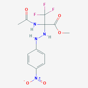 molecular formula C12H13F3N4O5 B396075 METHYL 2-(ACETYLAMINO)-3,3,3-TRIFLUORO-2-[2-(4-NITROPHENYL)HYDRAZINO]PROPANOATE 