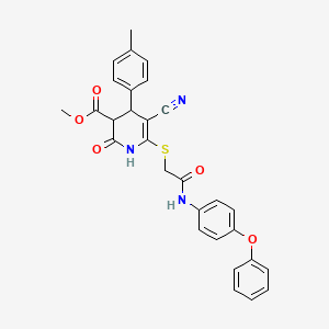 molecular formula C29H25N3O5S B3960775 methyl 5-cyano-4-(4-methylphenyl)-2-oxo-6-({2-oxo-2-[(4-phenoxyphenyl)amino]ethyl}thio)-1,2,3,4-tetrahydro-3-pyridinecarboxylate 