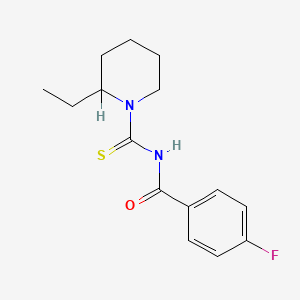 molecular formula C15H19FN2OS B3960823 N-(2-ethylpiperidine-1-carbothioyl)-4-fluorobenzamide 