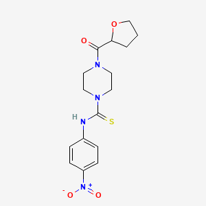 molecular formula C16H20N4O4S B3960837 N-(4-nitrophenyl)-4-(tetrahydrofuran-2-ylcarbonyl)piperazine-1-carbothioamide 