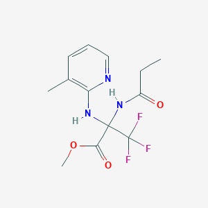 molecular formula C13H16F3N3O3 B396087 Methyl 3,3,3-trifluoro-2-[(3-methylpyridin-2-yl)amino]-2-(propanoylamino)propanoate 