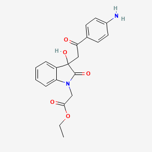 molecular formula C20H20N2O5 B3960904 ethyl {3-[2-(4-aminophenyl)-2-oxoethyl]-3-hydroxy-2-oxo-2,3-dihydro-1H-indol-1-yl}acetate 