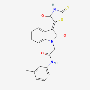 molecular formula C20H15N3O3S2 B3960958 N-(3-methylphenyl)-2-[(3Z)-2-oxo-3-(4-oxo-2-thioxo-1,3-thiazolidin-5-ylidene)-2,3-dihydro-1H-indol-1-yl]acetamide 