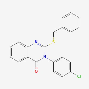 molecular formula C21H15ClN2OS B3960989 2-(benzylsulfanyl)-3-(4-chlorophenyl)quinazolin-4(3H)-one CAS No. 1688-89-7