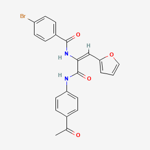 molecular formula C22H17BrN2O4 B3961077 N-[1-{[(4-acetylphenyl)amino]carbonyl}-2-(2-furyl)vinyl]-4-bromobenzamide 