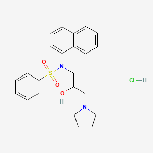 molecular formula C23H27ClN2O3S B3961112 N-(2-hydroxy-3-pyrrolidin-1-ylpropyl)-N-naphthalen-1-ylbenzenesulfonamide;hydrochloride 