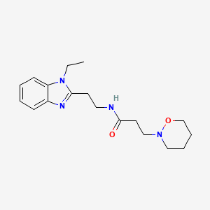 molecular formula C18H26N4O2 B3961167 N-[2-(1-ethyl-1H-benzimidazol-2-yl)ethyl]-3-(1,2-oxazinan-2-yl)propanamide 